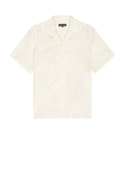FRESCOBOL CARIOCA FRANCA COTTON BLEND RAFFIA JACQUARD SHORT SLEEVE SHIRT