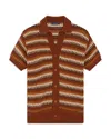 Frescobol Carioca Pinto Crochet Cardigan In Silk Brown