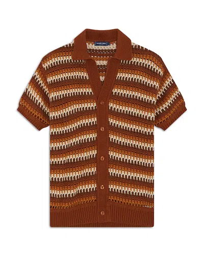 Frescobol Carioca Frescobol Carcioca Relaxed Fit Pinto Crochet Shirt In Silk Brown