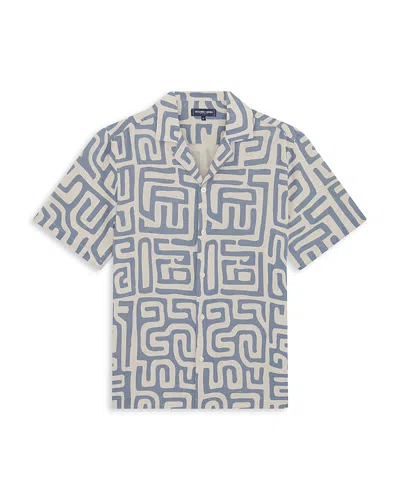 Frescobol Carioca Frescobol Carcioca Relaxed Fit Srint Roberto Linen Shirt In Denim Blue