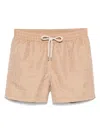 Frescobol Carioca Rio Short-length Jacquard Swim Shorts In Brown