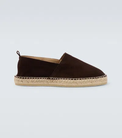 Frescobol Carioca Helio Suede Espadrilles Dark Brown In Multi