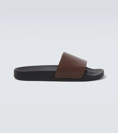 Frescobol Carioca Humberto Leather Slides In Brown