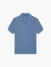 Frescobol Carioca Frescobol Carcioca Joaquim V Neck Short Sleeve Polo In Denim Blue