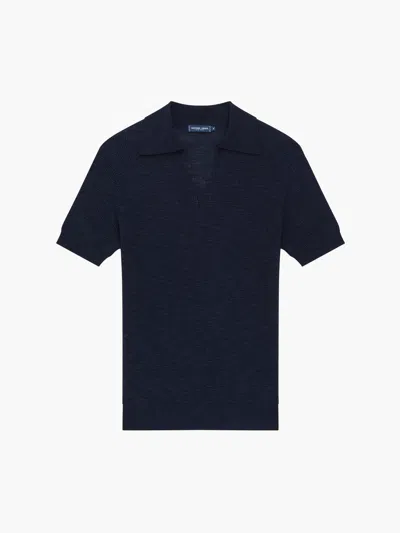 Frescobol Carioca Joaquim Cotton Polo In Navy