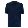 Frescobol Carioca Knitted Polo Shirt In Navy Blue In Blue