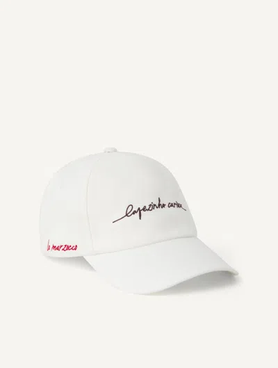 Frescobol Carioca La Marzocco Fernando Linen Cap In White