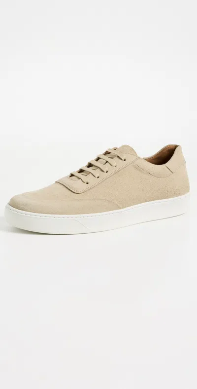 Frescobol Carioca Lapa Suede Laced Sneakers Sand In Nude