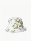 Frescobol Carioca Leandro Petala Bucket Hat In White & Jungle Green