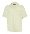 Frescobol Carioca Linen Angelo Shirt In Green