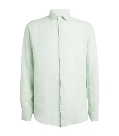 Frescobol Carioca Linen Antonio Shirt In Mint