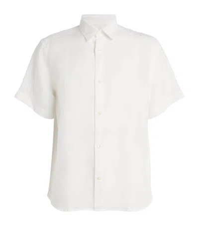 Frescobol Carioca Linen Castro Short-sleeve Shirt In White