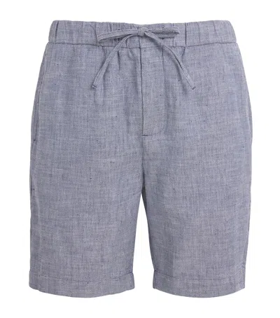 Frescobol Carioca Linen-cotton Chino Shorts In Blue