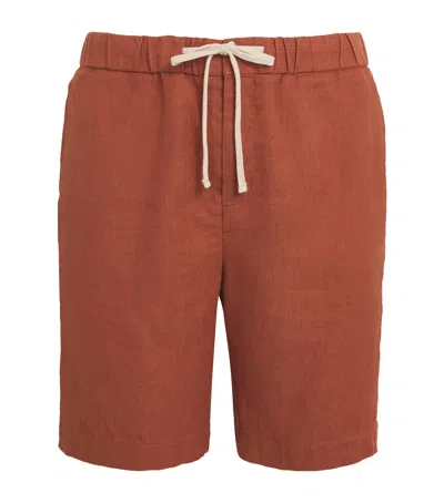 Frescobol Carioca Linen-cotton Felipe Shorts In Brown