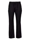 Frescobol Carioca Linen Drawstring Trousers In Black