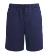 Frescobol Carioca Linen Felipe Shorts In Blue