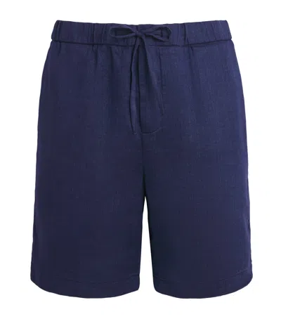 Frescobol Carioca Linen Felipe Shorts In Blue