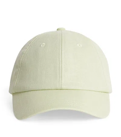 Frescobol Carioca Linen Fernando Baseball Cap In Green