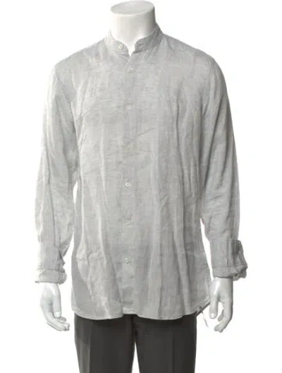 Pre-owned Frescobol Carioca Linen Long Sleeve Shirt In Gray