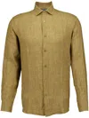 Frescobol Carioca Antonio Linen Shirt In Green