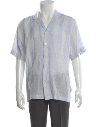 Pre-owned Frescobol Carioca Linen Short Sleeve Shirt In Blue