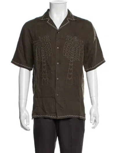 Pre-owned Frescobol Carioca Linen Short Sleeve Shirt In Green