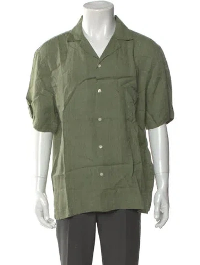 Pre-owned Frescobol Carioca Linen Short Sleeve Shirt In Green
