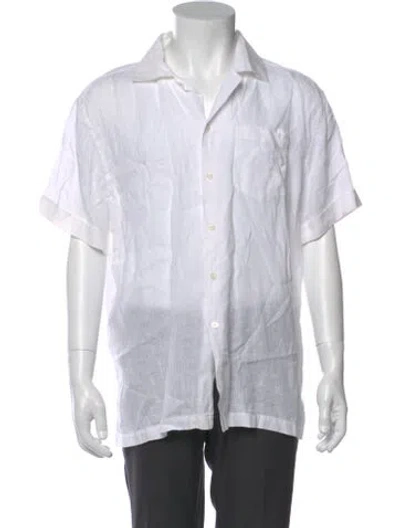 Pre-owned Frescobol Carioca Linen Short Sleeve Shirt In White