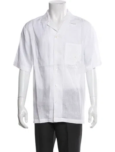 Pre-owned Frescobol Carioca Linen Short Sleeve Shirt In White