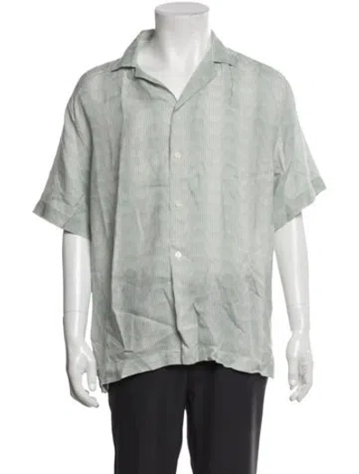 Pre-owned Frescobol Carioca Linen Striped Shirt In Green
