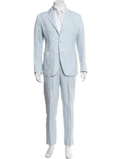 Pre-owned Frescobol Carioca Linen Two-piece Suit In Blue