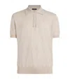 Frescobol Carioca Vidal Linen Short Sleeve Buttoned Polo Ecru In White