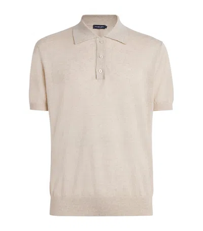 Frescobol Carioca Linen Vidal Polo Shirt In White