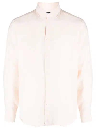 Frescobol Carioca Long-sleeved Linen Shirt In Pink