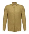 Frescobol Carioca Antonio Linen Shirt In Green