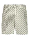 Frescobol Carioca Santos Straight-leg Mid-length Printed Recycled Swim Shorts In Gray