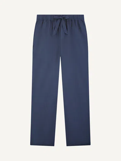 Frescobol Carioca Luan Cotton-linen Trousers In Blue