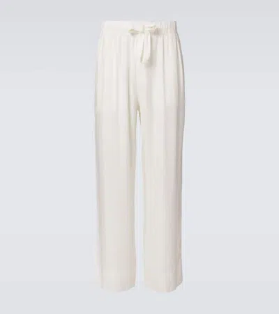 Frescobol Carioca Luan Linen-blend Straight Pants In Weiss
