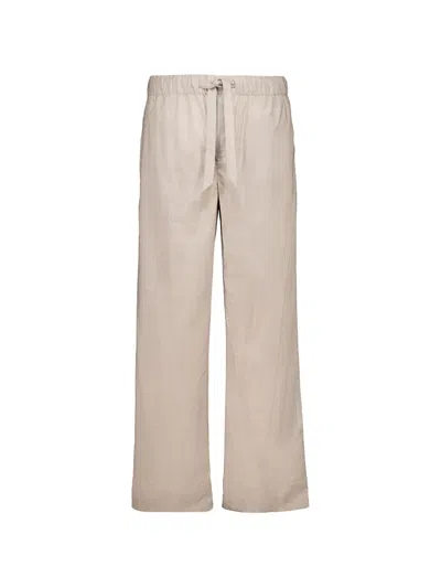 Frescobol Carioca Luan Tropical Wool Trousers In Neutral