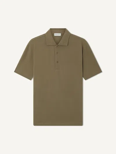 Frescobol Carioca Luca Cotton Piqué Polo In Sepia Sand
