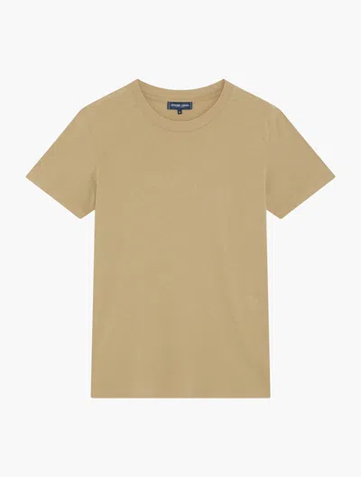 Frescobol Carioca Lucio Cotton And Linen-blend Jersey T-shirt In Dried Moss