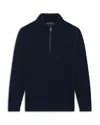 Frescobol Carioca Maximo Ribbed Half Zip Sweater In Navy