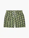 Frescobol Carioca Medalhao Board Swim Shorts In Jungle Green & Botanical Green