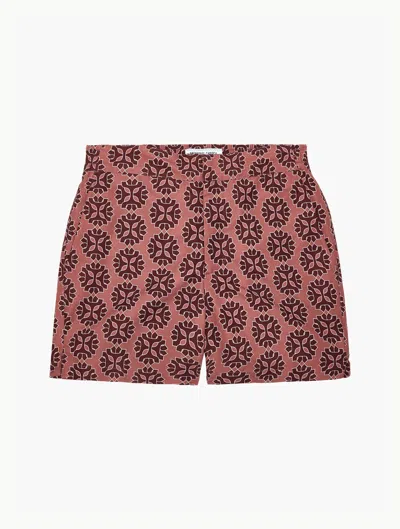 Frescobol Carioca Medalhao Classic Swim Shorts In Mauve & Garnet