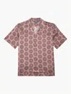 Frescobol Carioca Medalhao Roberto Silk Shirt In Mauve & Garnet