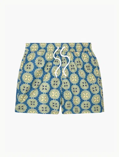 Frescobol Carioca Medalhao Sport Swim Shorts In Summer Night & Jungle Green