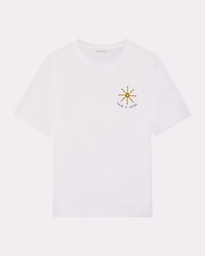 Frescobol Carioca Dinis Cotton Sol E Mar Print T-shirt In White