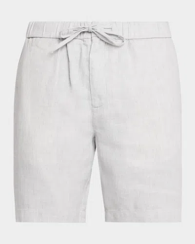 Frescobol Carioca Men & Apos;s Felipe Linen And Cotton Drawstring Shorts In Light Melange Grey