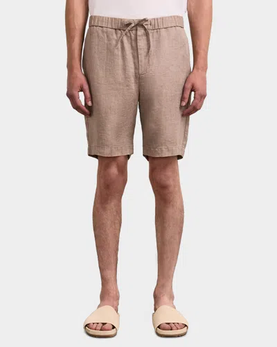 Frescobol Carioca Men & Apos;s Felipe Linen-cotton Drawstring Shorts In Brown