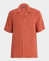Frescobol Carioca Angelo Linen Bowling Shirt In Animal Print